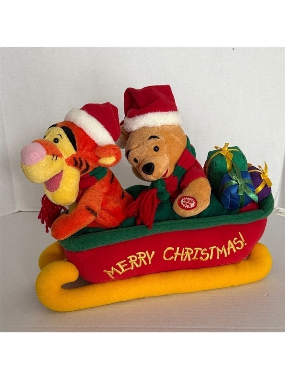 Disney Winnie the Pooh & Tigger Christmas Singing Sleigh Animated Jingle Bell